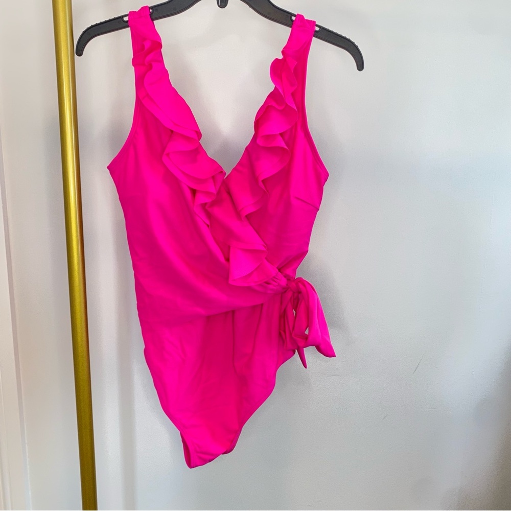 Pink Ruffled One-Piece Swimsuit - Picture 2 of 9